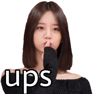 😶 ups 女性, シー, 静寂, 可愛い, 韓国, 秘密 whatsapp sticker