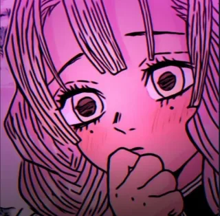 🤔 Mitsuri Kanroji Demon Slayer 애니메이션, 귀멸의 칼날, 칸로지 미츠리, 분홍색 머리, 홍조 whatsapp sticker