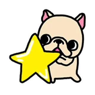 🐶 cane, stella, carino, cucciolo, cartone animato telegram sticker