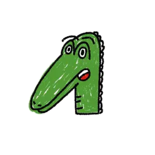 😲 Cartoon, Alligator, Reptil, Tier, Aufkleber telegram sticker