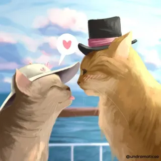 ❤️ chats, animaux, mignon, romance, amour, art numérique, amitié whatsapp sticker