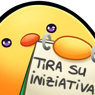 🐤 TIRA SU INIZIATIVA italiano, texto, motivación, inspiración, escritura, mensaje whatsapp sticker