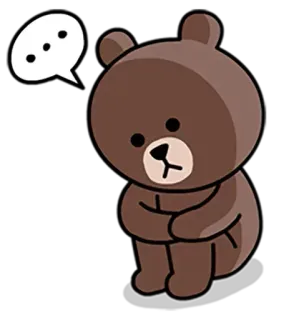😞 Brown orso, triste, solo, marrone, carino, animale, Line Friends telegram sticker