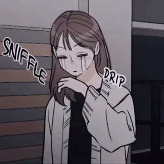 🕯 SNIFFLE DRIP crying, sad, webtoon, woman, tears telegram sticker