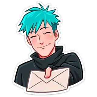 ✉️ 动漫, 邮件, 信, 邀请函, 可爱, 男孩 telegram sticker