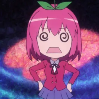 ❤️ anime, confused, chibi, pink hair telegram sticker