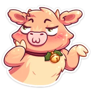 ☺️ 돼지, 만화, 동물, 귀여운, 스티커, 윙크 telegram sticker