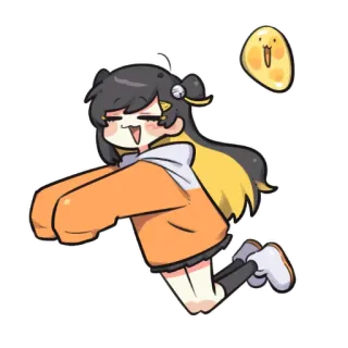 ☺️ cartoon, anime, cute, happy, girl, kawaii telegram sticker