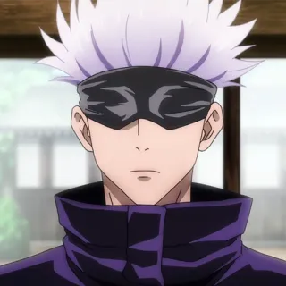 🤍 Satoru Gojo Jujutsu Kaisen anime, gojo, satoru, jujutsu kaisen, blindfold telegram sticker