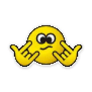 🤟 Biểu tượng cảm xúc, Bàn tay, Ngầu, Vàng, Khuôn mặt, Cử chỉ telegram sticker