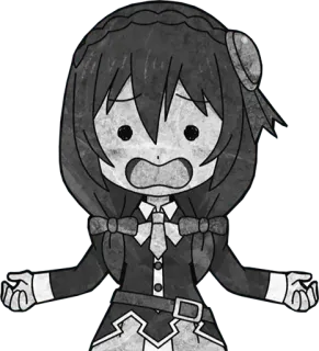 😨 animé, personnage, effrayé, dessin animé, choqué whatsapp sticker