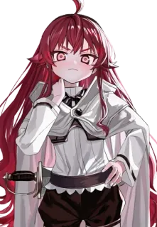 😍 อนิเมะ, ผู้หญิง, ผมแดง, ดาบ telegram sticker