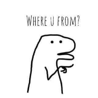 ☁️ WHERE U FROM? question, d'où viens-tu, bonhomme allumette, drôle telegram sticker