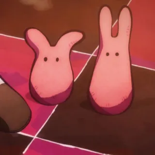🍧 coelho, rosa, anime, fofo, bicho de pelúcia whatsapp sticker
