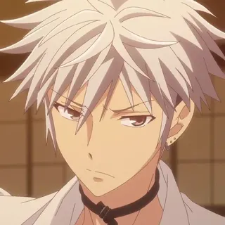 🐮 anime, character, manga, handsome, portrait, white hair telegram sticker