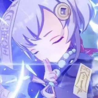 🍕 Qiqi Genshin Impact Anime, Videogame, Schattig, Qiqi, Genshin Impact, Personage whatsapp sticker