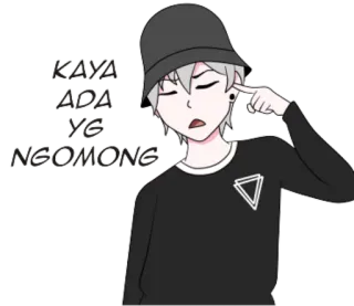 😐 KAYA ADA YG NGOMONG Estilo anime, Personagem de desenho animado, Ilustração, Texto indonésio, Pensando telegram sticker