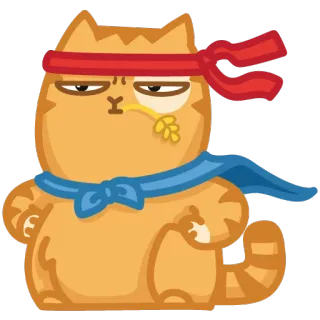 🌾 kat, sticker, hoofdband, dier, cartoon, boos, stropdas whatsapp sticker