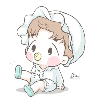 👶 em bé, trẻ sơ sinh, dễ thương, hoạt hình, núm vú giả, trẻ em telegram sticker