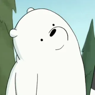 ☺️ Ice Bear We Bare Bears niedźwiedź polarny, kreskówka, animacja, We Bare Bears, Ice Bear, słodki, niedźwiedź whatsapp sticker