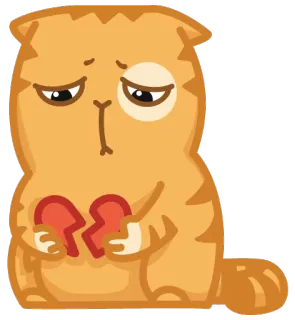 💔 kat, verdrietig, gebroken hart, emoji, sticker, cartoon, schattig whatsapp sticker