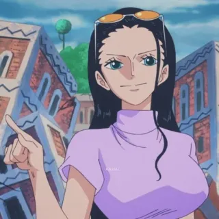 👒 Nico Robin One Piece Anime, One Piece, Nico Robin, Charakter, Frau telegram sticker