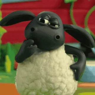 🤔 Shaun the Sheep Schaf, Cartoon, Denken, Tiere, Animiert telegram sticker