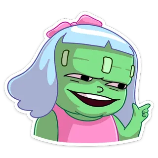 😉 Cartoon, Figur, Mädchen, Monster, Lustig, Meme telegram sticker