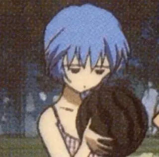 💙 Rei Ayanami Neon Genesis Evangelion anime, rei, ayanami, eva, hug telegram sticker