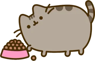 🙂 Pusheen Katze, Pusheen, Essen, Essen, Cartoon, Tier telegram sticker