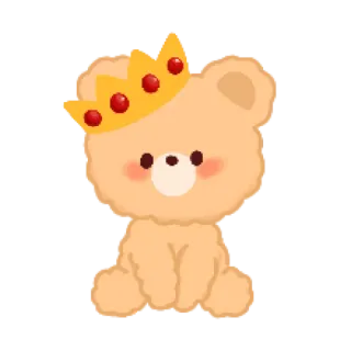🐻 urso, coroa, fofo, desenho, animal telegram sticker