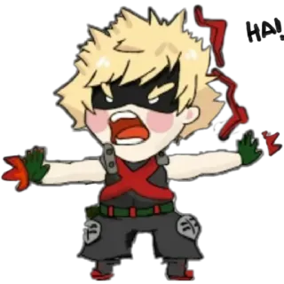 😜 Bakugo Katsuki My Hero Academia anime, manga, character, fanart, my hero academia, bakugo, katsuki telegram sticker