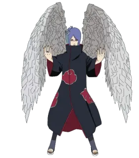 👰 Konan Naruto anime, wings, akatsuki, konan, ninja, paper whatsapp sticker