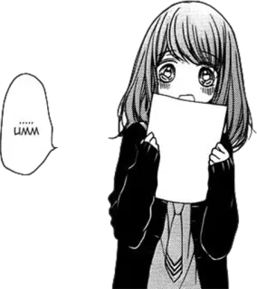 😳 .....UMM Манга, Аниме, Девушка, Студентка, Милая telegram sticker