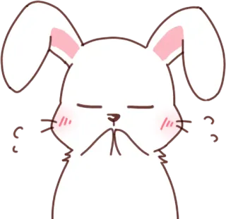 😟 conejo, conejo, enojado, triste whatsapp sticker