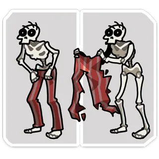 💀 scheletro, spogliarello, cartone animato, umorismo, halloween telegram sticker
