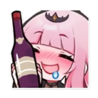 🍷 anime, cartoon, alcohol, wine, happy telegram sticker