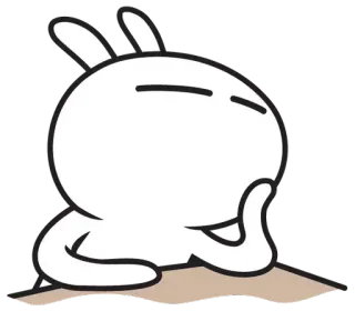 🤔 conejo, dibujos animados, dormilón, descansando, lindo, perezoso telegram sticker
