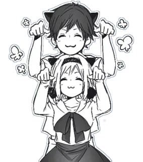 🐱 Anime, Manga, Orecchie da gatto, Kawaii, Carino, Amici telegram sticker
