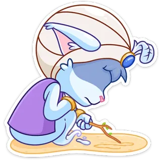 😢 kartun, binatang, kelinci, sihir, fantasi, gambar telegram sticker