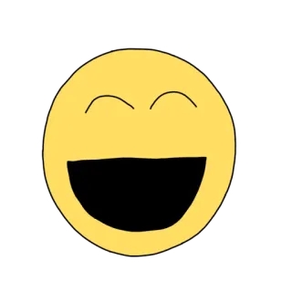 😀 Emoji, Smiley, Feliz, Desenho animado, Amarelo whatsapp sticker