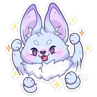 💪 süß, tier, fantasy, glitzer, flauschig, cartoon, wesen whatsapp sticker
