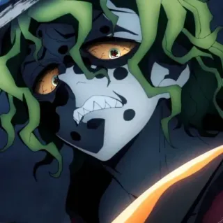 💀 Gyutaro Demon Slayer демон, аниме, злодей, Гютаро, Demon Slayer, страшный whatsapp sticker