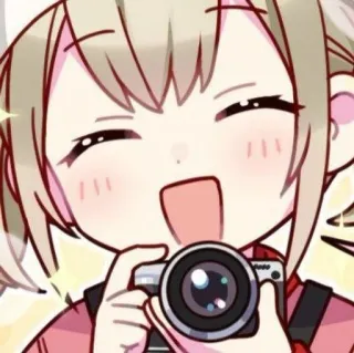 📸 anime, desenho animado, personagem, garota, fotógrafo, câmera whatsapp sticker