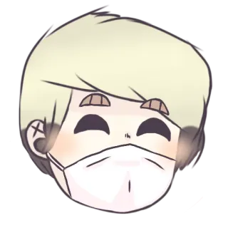 😷 cartoon, mask, covid, medical, kawaii, anime telegram sticker