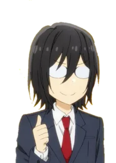 👍 Anime, Pollice in su, Carino, Completo, Personaggio telegram sticker