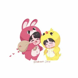 🍭 milk.tooth_Jm Hase, Küken, niedlich, Cartoon, kawaii, Tier, Aufkleber telegram sticker