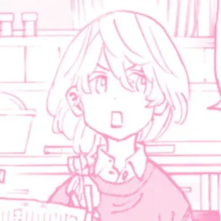 ☁️ Anime, Manga, Charakter, Porträt, Illustration, Pink whatsapp sticker
