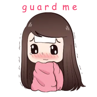 😣 sick sick, cold, ill, cartoon, girl, cute telegram sticker