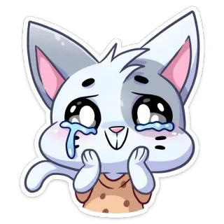 🥺 cat, kitten, crying, sad, tears, animal telegram sticker